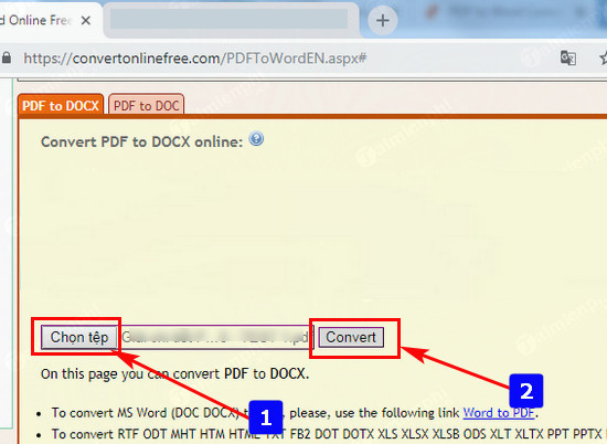 Hướng Dẫn Chuyển Đổi Tệp PDF Sang Word Miễn Phí Nhanh Chóng 2 Chuyển pdf sang word bằng Convertonlinefree.com