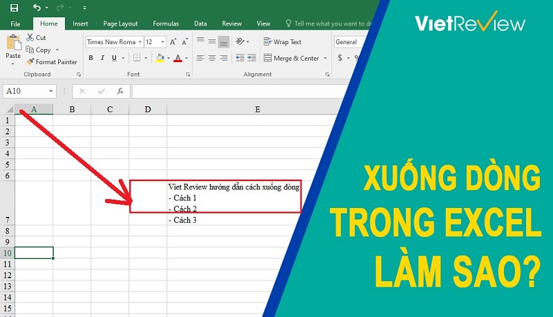 Các Phương Pháp Xuống Dòng Hiệu Quả Trong Excel