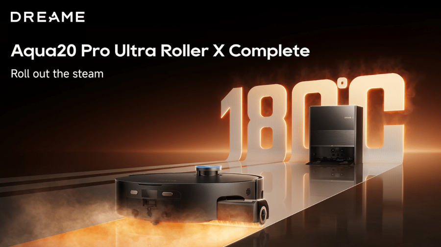 Aqua20 Pro Ultra Roller X Complete: robot hút bụi-lau dùng hơi nước nóng cho sàn sạch hơn